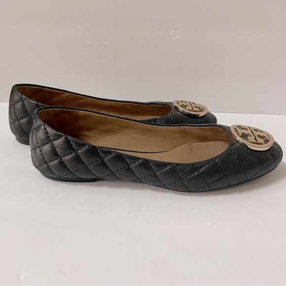 Tory Burch Benton 2 Quilted Black Ballet Flats 8 - Picture 9 of 16
